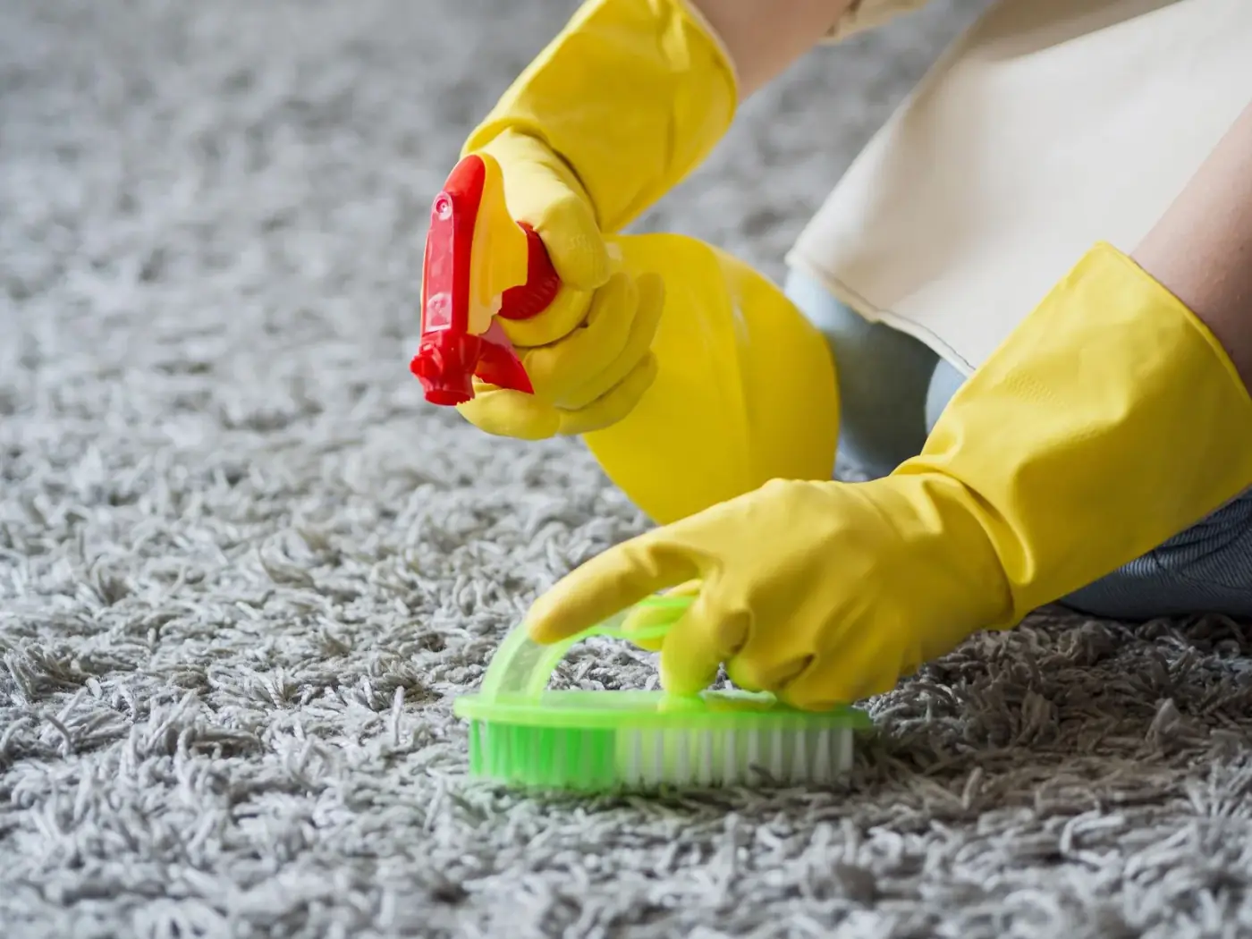 Rust and mineral stain treatment on an area rug for an Egg Harbor City home